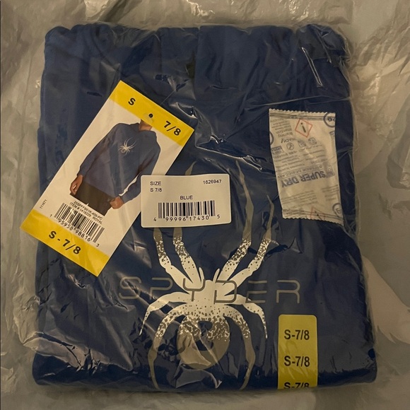 NWT Spyder Youth Pullover Hoodie with Kangaroo pocket BLUE - size S (7/8) - Picture 2 of 8